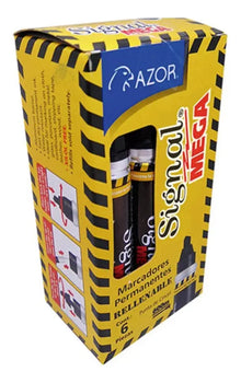 6 Marcadores Permanentes Signal Mega Azor Escoge Color Negro - Azor - accesorios