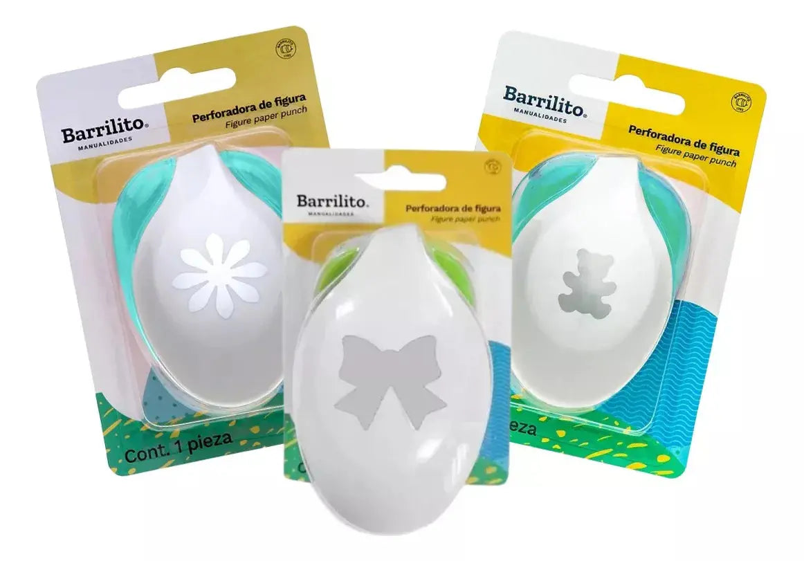 3 Perforadoras Barrilito P/foamy Modelos Diferentes - Barrilito