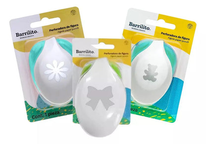 3 Perforadoras Barrilito P/foamy Modelos Diferentes - Barrilito