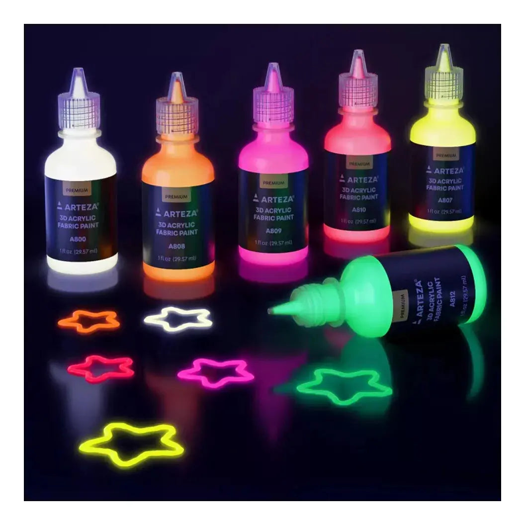 30 Botellas Pintura Tela 3d Colores Metalicos Arteza - Coveme - empaque