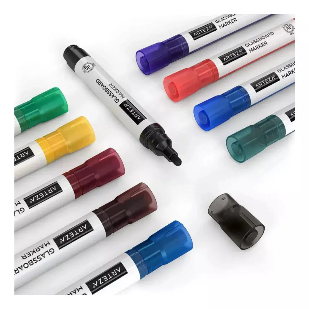 10 Rotuladores Pizarron Vidrio Varios Colores Arteza - Coveme - vista lateral