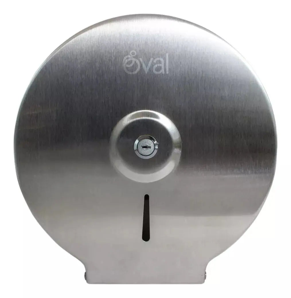 Despachador Papel Junior Inoxidable Uso Rudo Industrial - Oval - vista lateral