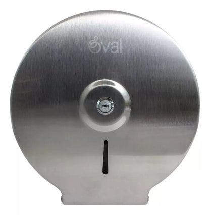 Despachador Papel Junior Inoxidable Uso Rudo Industrial - Oval - vista lateral