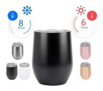 Vaso Termo Acero Inoxidable Vino Cafe Te 350ml Colores Dorado - Promoopcion - detalle