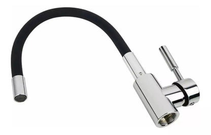 Llave Monomando Snake Cromo Fregadero Negro Cuello Flexible - HIDROFLUD