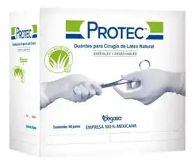 GUANTE CIRUJANO PROTEC EST C/ALOE VERA #7 1/2 CJA C/50 PARES - PROTEC