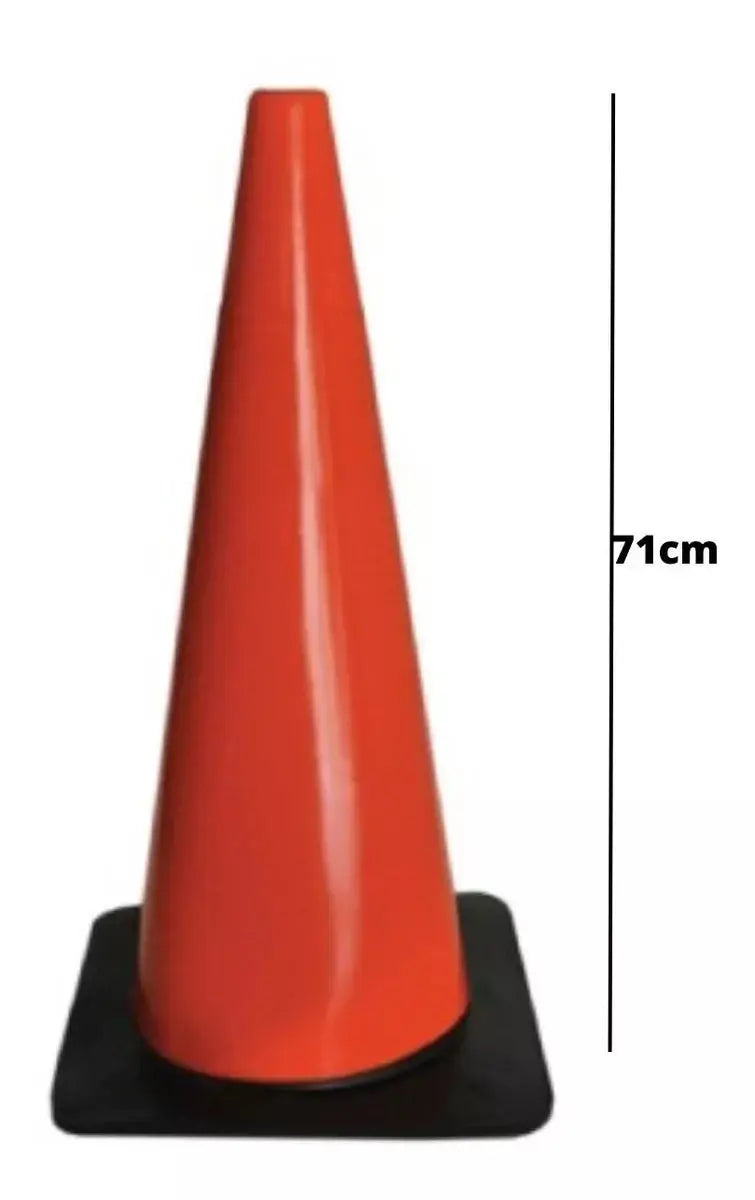 Cono Señalización Vial 71cm Pvc Flexible Naranja Alyger - Alyger - vista lateral
