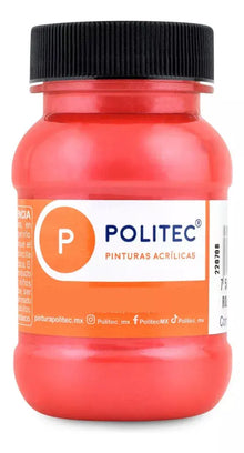 Set 6 Pintura Acrilica Politec Neon Fluorescente 100ml Color - Politec - vista trasera