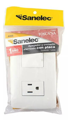 Placa Toscana Apagador C/contacto 4459 Sanelec Santul - Sanelec