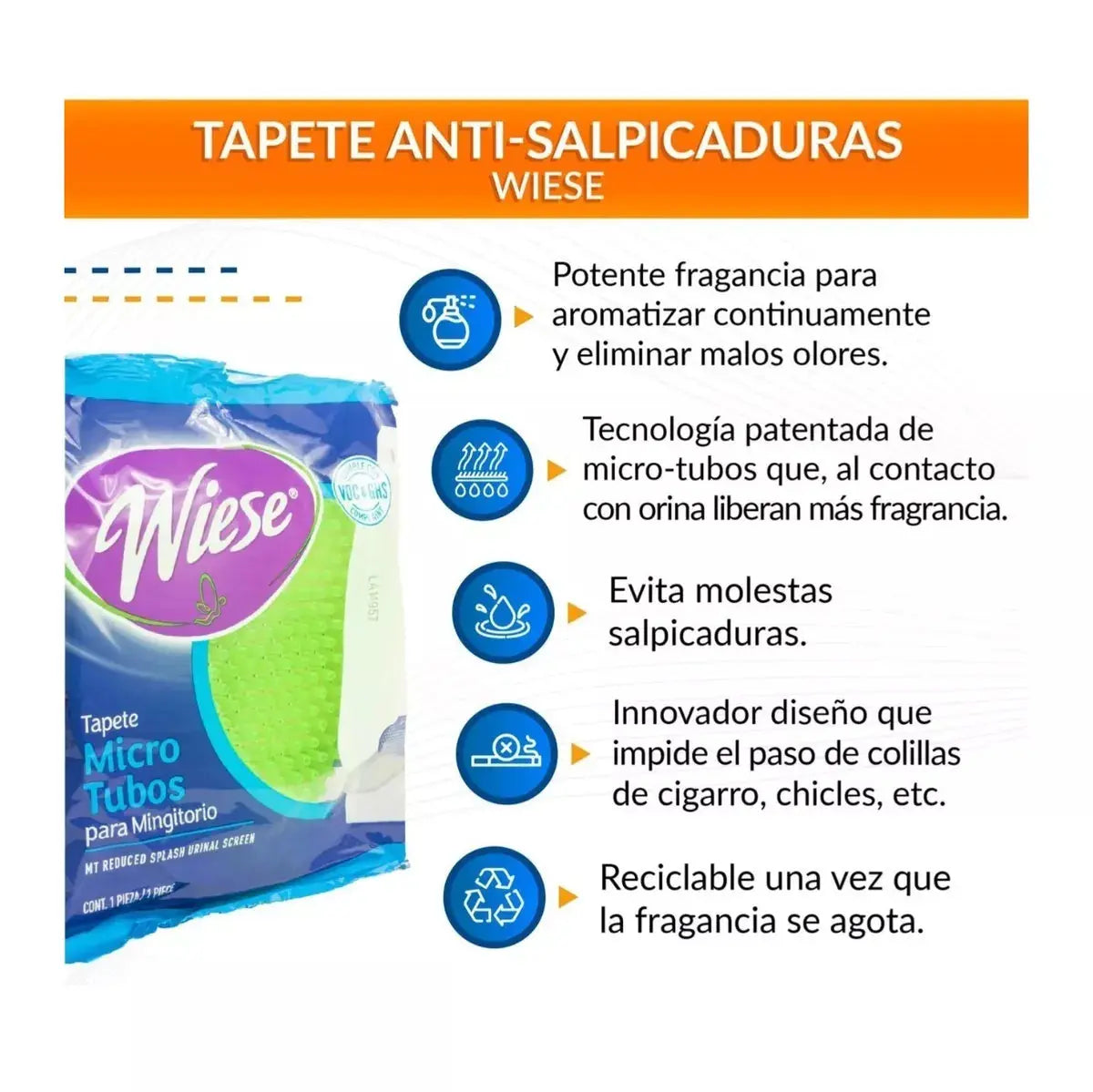 Tapete Antisalpicadura Mt Wiese P/mingitorios Varios Aromas Citrus Verde - Wiese - accesorios