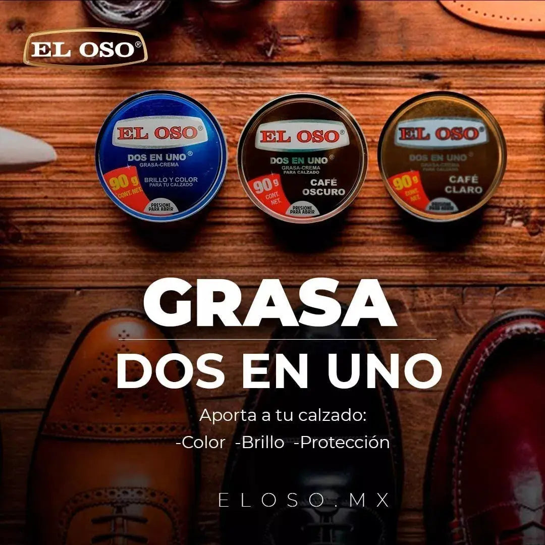 Grasa Dos En Uno El Oso De 90g Para Zapatos Color Café Claro - El oso - vista lateral