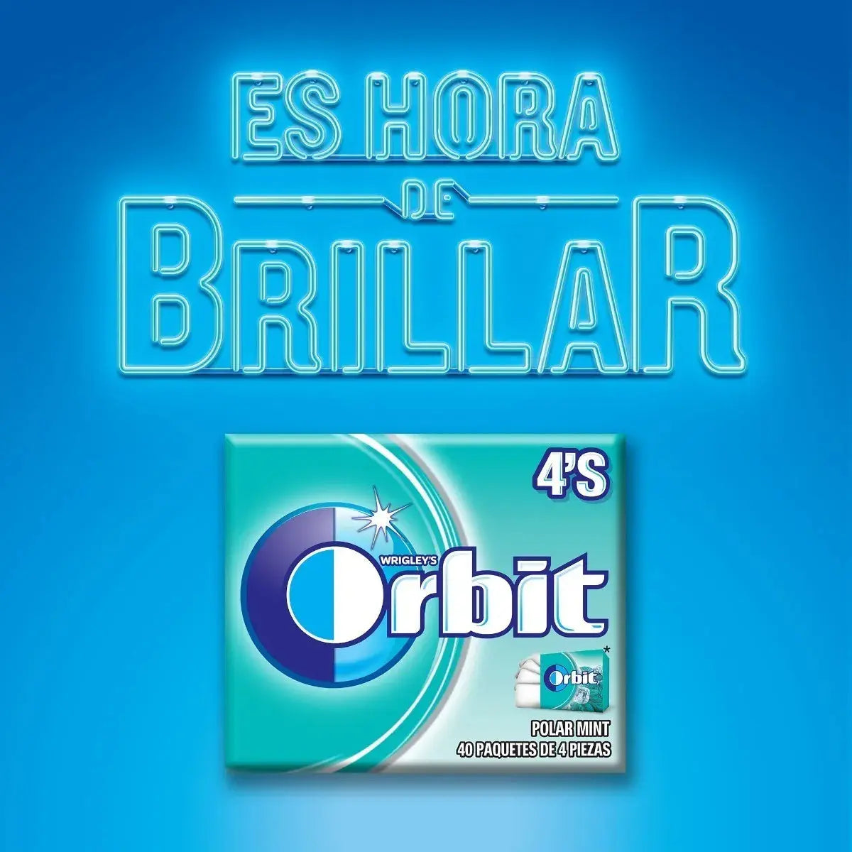Orbit Polar Mint Chicles de menta Sin Azúcar Caja 40 piezas - Pilot - empaque