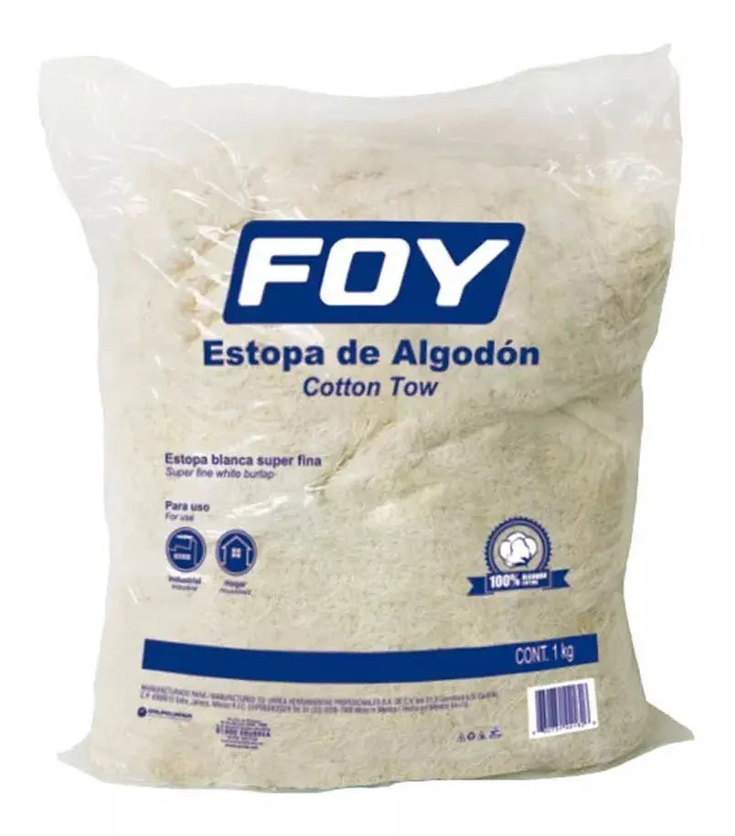 Estopa Algodon Foy 1 Kg Blanca Super Fina Limpieza Algodon - Lock