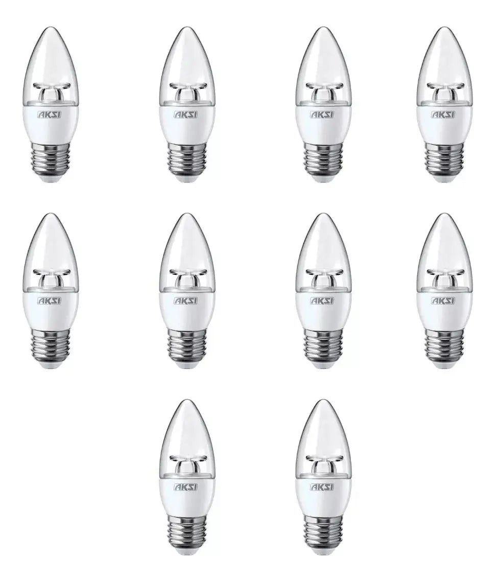 Set 10 Pzs Foco Led Vela Aksi 4w Base E27 Luz Blanca - Aksi