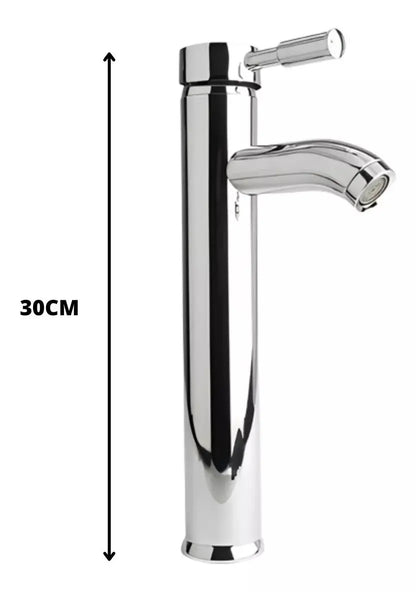 Llave Lavabo Mezclador Monomando Hidroflud Alta Cromado 30cm - HIDROFLUD - detalle