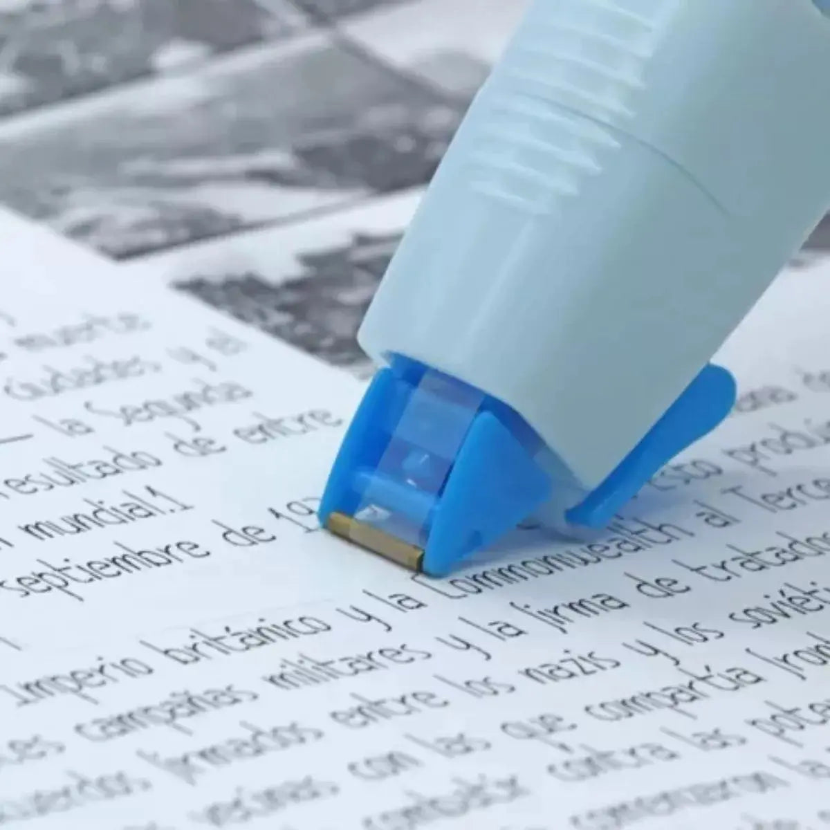 Corrector En Cinta Pentel Con 2 Funciones En 1 Recargable Azul - Pentel - detalle