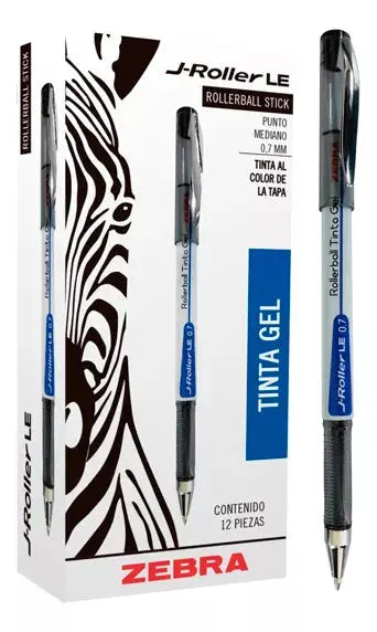 12 Piezas Boligrafo Zebra J-roller Negro Mediana 0.7 Mm - Zebra