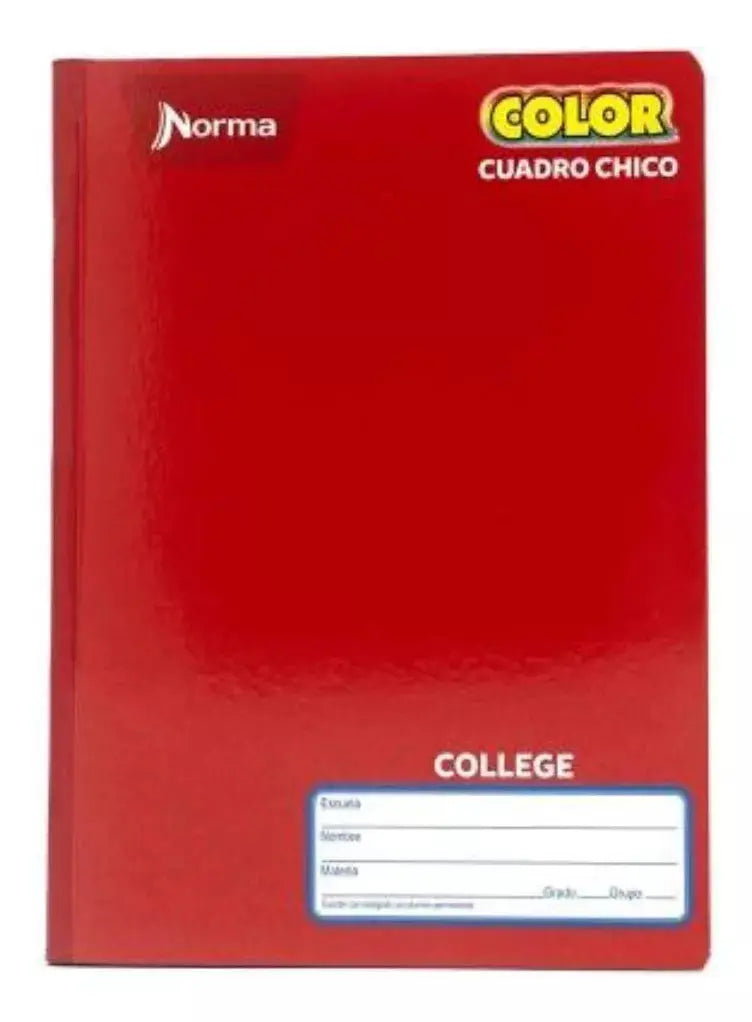 Cuaderno College 100 Hj Norma Color 360 Cosido Cuadro Chico - Norma - vista lateral
