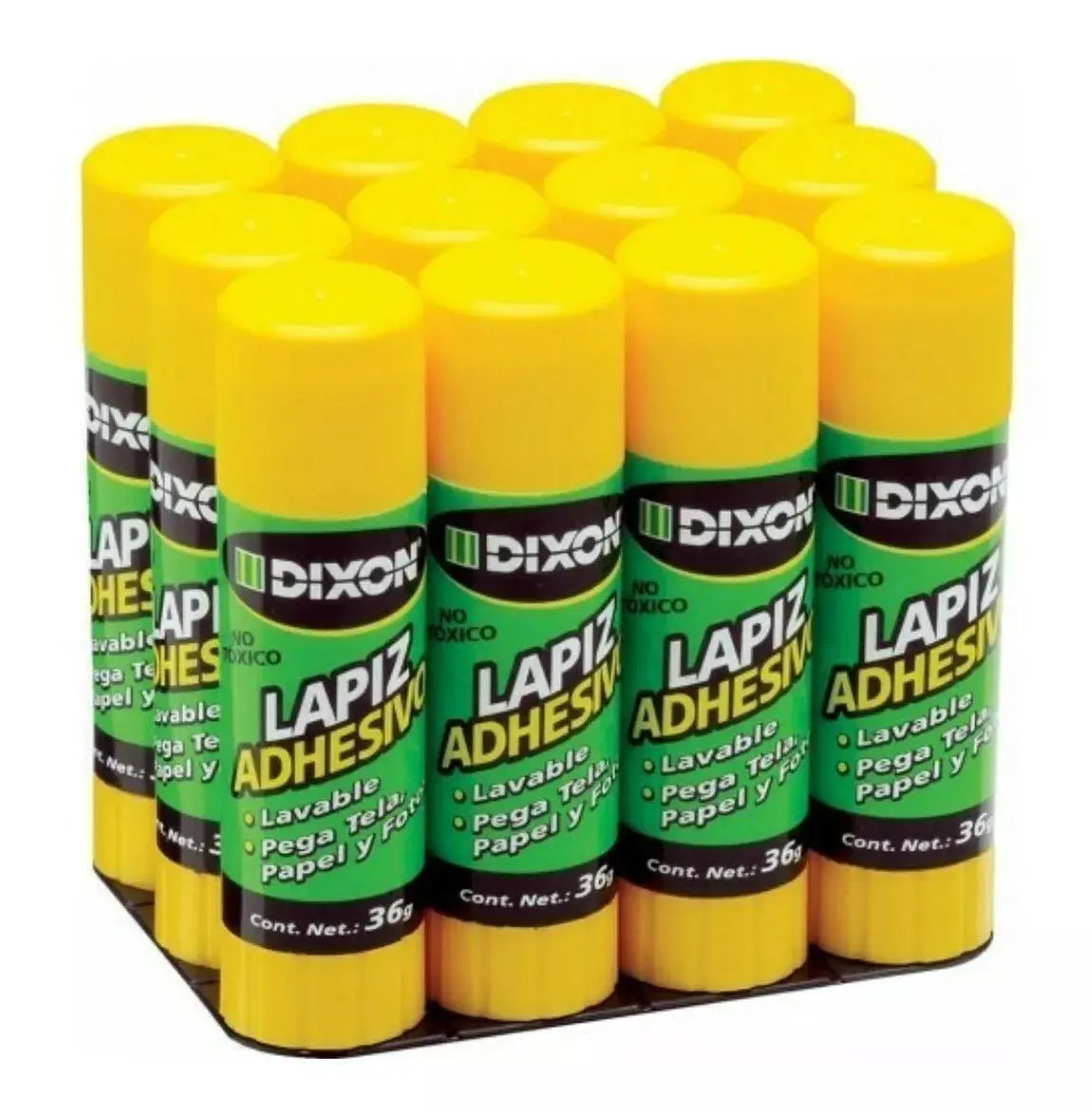 12 Lápiz Adhesivo Pegamento Barra Blanco Escolar Dixon 36g - ADHES