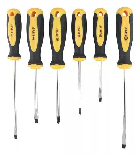 Juego 6 Desarmadores Punta Magnetica Keer Mango Bimaterial - Kronaline - detalle