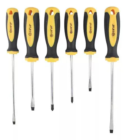 Juego 6 Desarmadores Punta Magnetica Keer Mango Bimaterial - Kronaline - detalle