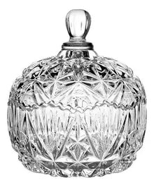 Bombonera Dulcero De Vidrio Cristal Labrado Tapa Resistente - Vittori - vista lateral