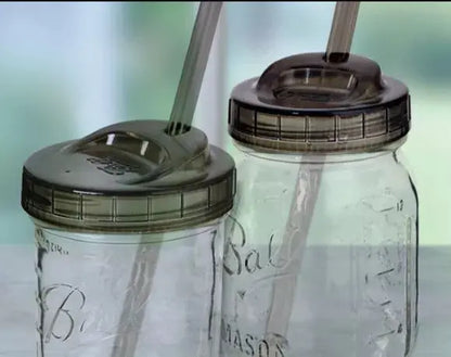 Frasco 16oz Mason Jars Ball Con Tapa Humo Boca Regula 2 Pack - Coveme