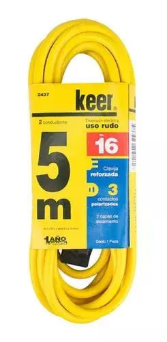 5m Extensión Electrica 2 Conductores Keer Uso Rudo 625w - Kronaline