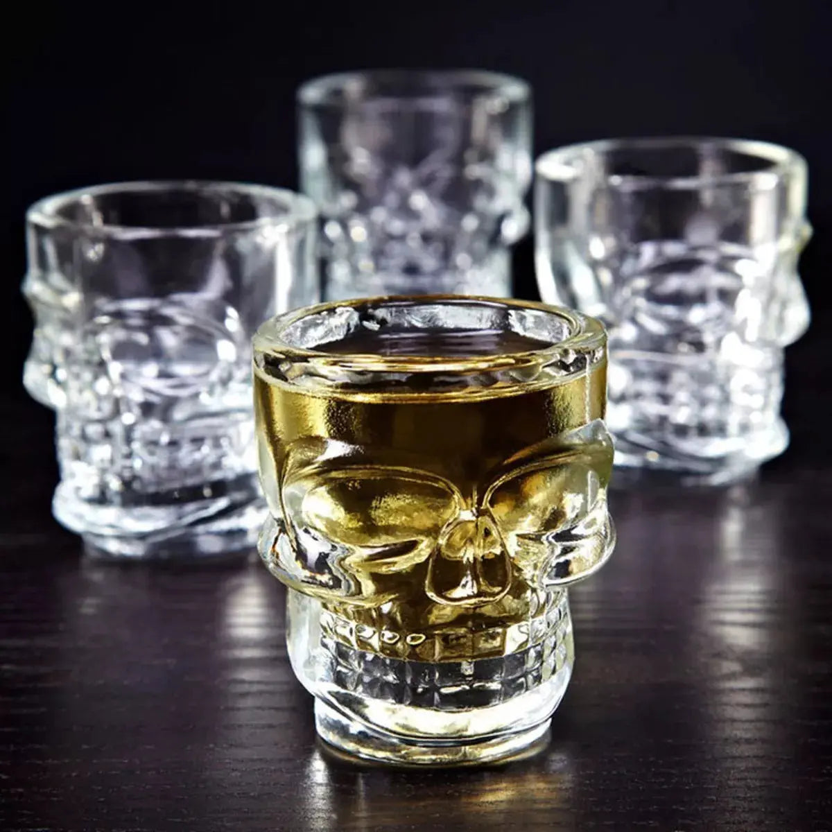 6 Pack Vaso Tequilero Shot Calavera Craneo Vidrio Escoge Mod Transparente - Vittori - vista trasera
