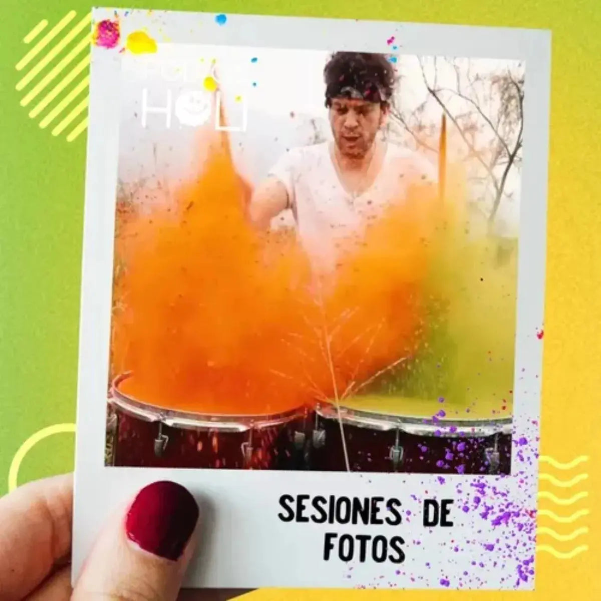 Polvos Holi Original Frutal 75gr Fiesta 10 Pack Envío Gratis - Polvos Holi - vista lateral