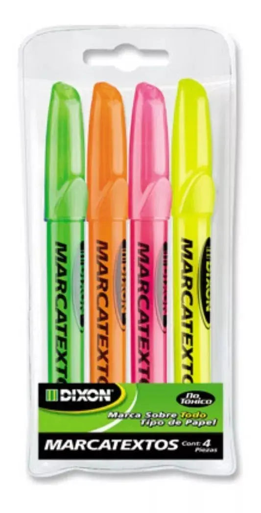 Marcatextos Dixon Easy Open Marcadores Fluorescentes 4 Piezas - Dixon - vista lateral