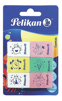Borradores Gomas Pelikid de Colores Migajón Pelikan 6 Piezas - Pelikan - uso