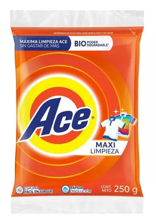 Detergente En Polvo Ace 250 Gr Ropa Blancos Y Colores - KCTS