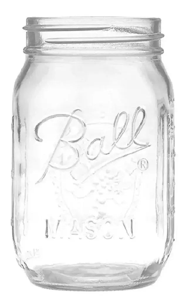 Frasco 16oz Mason Jars Ball Con Tapa Humo Boca Regula 2 Pack - Coveme - vista lateral