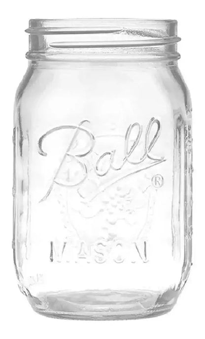 Frasco 16oz Mason Jars Ball Con Tapa Humo Boca Regula 2 Pack - Coveme - vista lateral