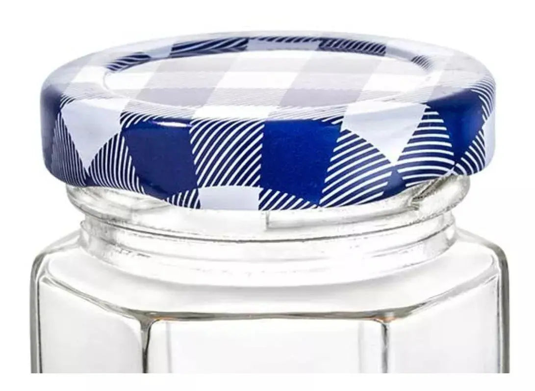 12 Frascos Mini Hexagonal Vidrio Tapa Mantel Almacena 45ml - Vittori