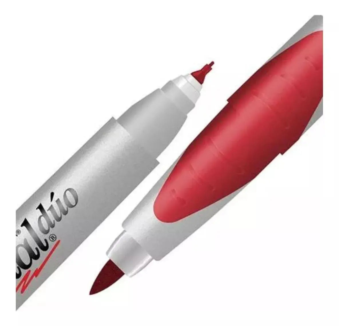 12 Marcadores Permanentes Signal Duo Rojo Azor Doble Punta - Azor - vista lateral