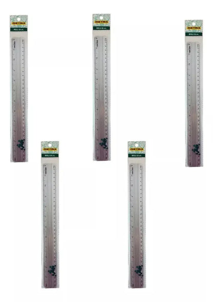 5 Reglas 30cm Aluminio Dietrix Escolar Oficina - Dietrix - detalle