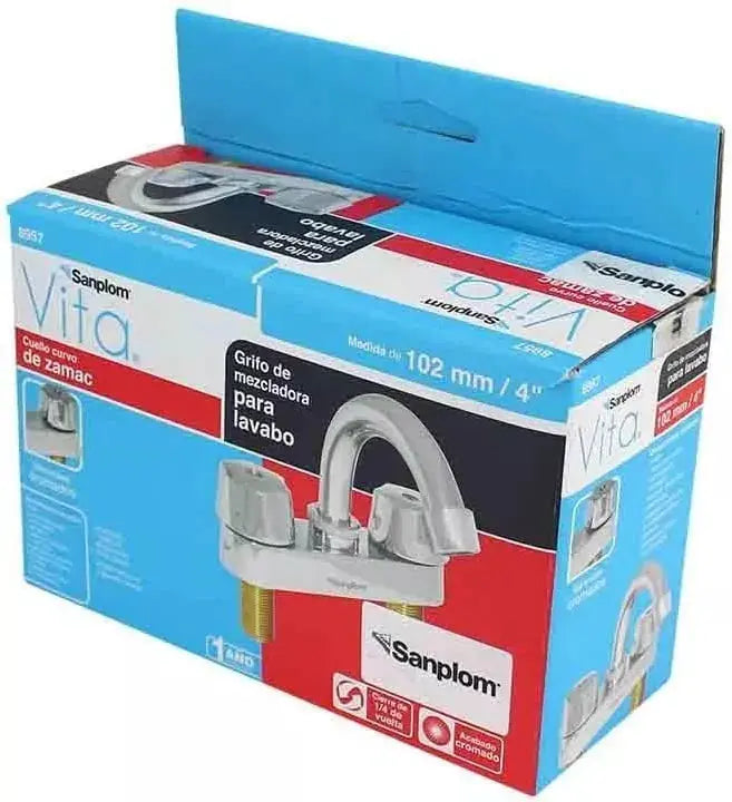 Llave Mezcladora Para Lavabo Sanplom 4 Manerales Zamac 8957 - Sanplom - vista lateral