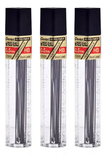 3 Minas Puntillas Lapicero Pentel Super Hi-polymer 0.5mm - Pentel - empaque