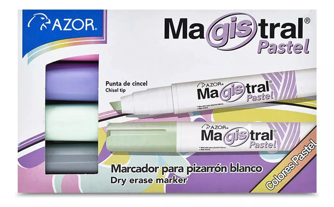 Estuche Marcador Magistral Pastel Con 4 Para Pizarrón Blanco - Magistral - detalle
