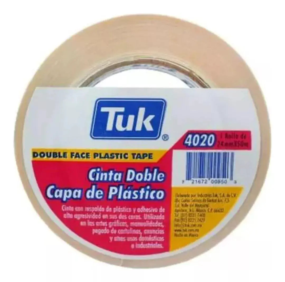 Cinta Doble Capa Poliester 4020 Tuk 24mm X 50m Uso General - Tuck