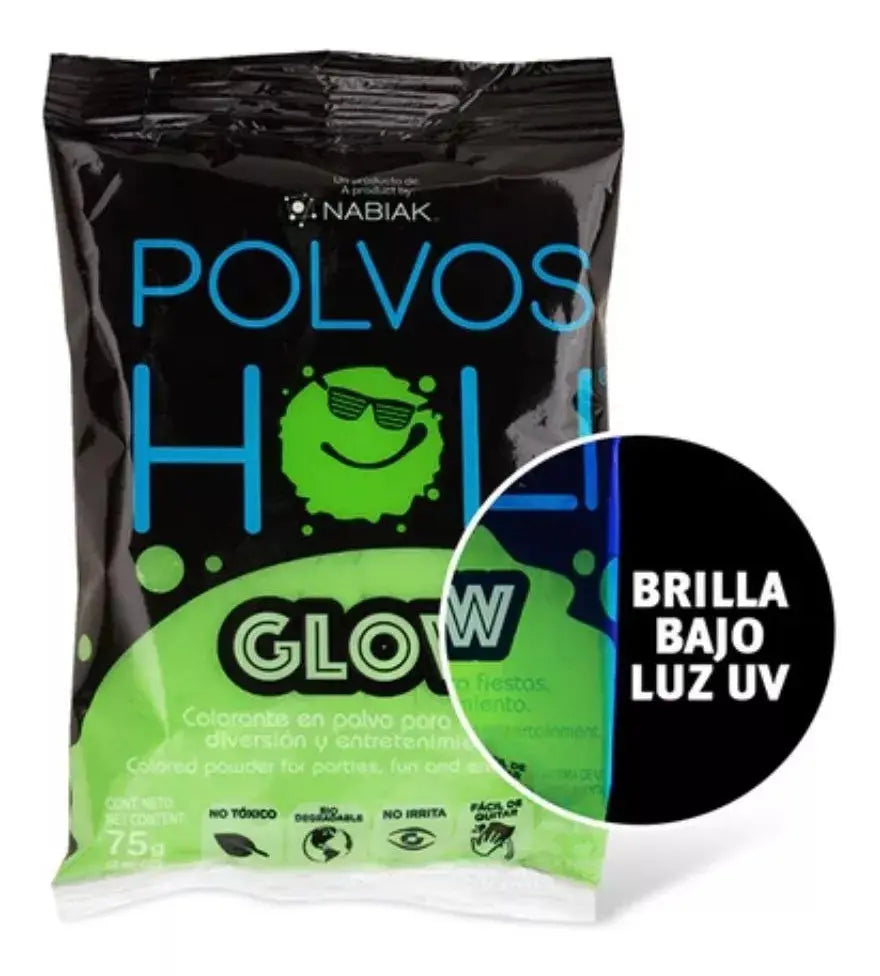 Polvos Holi Glow Original Neón 75gr Paquete De 20 Fiestas - Polvos Holi