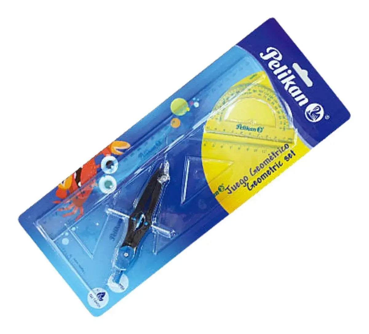 Juego Geométrico 5pzas Mediano Plástico Pelikan Escolar - Pelikan - contenido
