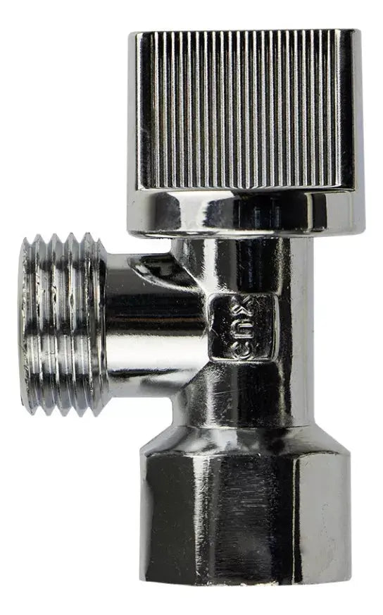 14 Pzas Valvula Angular Paso 1/2''h X 1/2''m Volante Plano - CNX - vista lateral