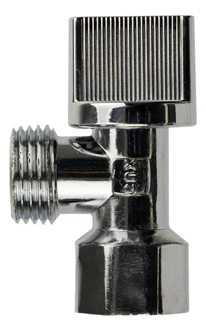 14 Pzas Valvula Angular Paso 1/2''h X 1/2''m Volante Plano - CNX - vista lateral
