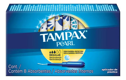 8 Tampones Tampax Pearl Regular Aplicador Plástico - P&amp;G