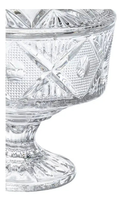 Azucarera Dulcero Bombonera Vidrio Cristal Labrado Tapa - URREA - accesorios