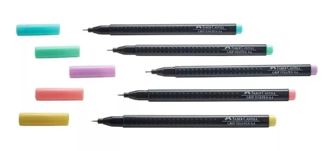 5 Rotuladores Faber Castell Pastel Grip Finepen Punta Fina - Faber Castell