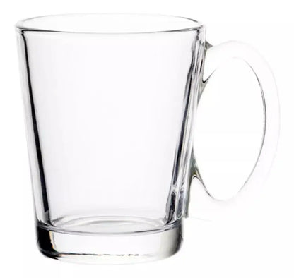 Set 6 Tazas Café Té Conica Lisa Vidrio Mayoreo 240ml - Vittori - detalle